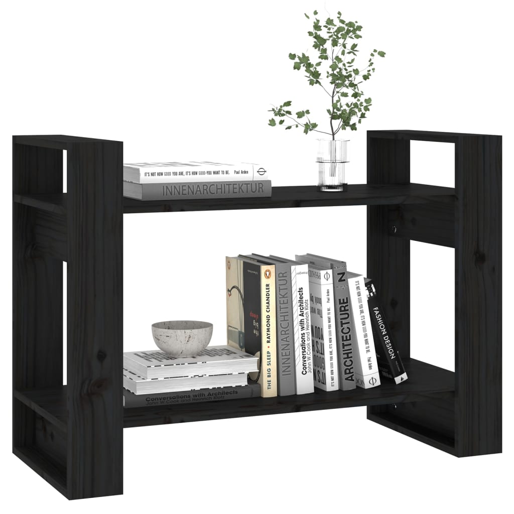 Bibliothèque/Séparateur de pièce Noir 80x35x56,5 cm Pin massif - XIOS