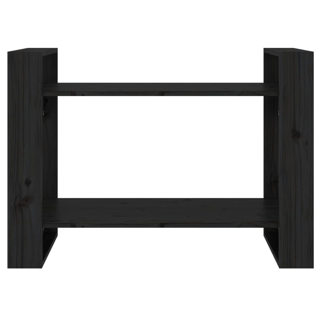 Bibliothèque/Séparateur de pièce Noir 80x35x56,5 cm Pin massif - XIOS