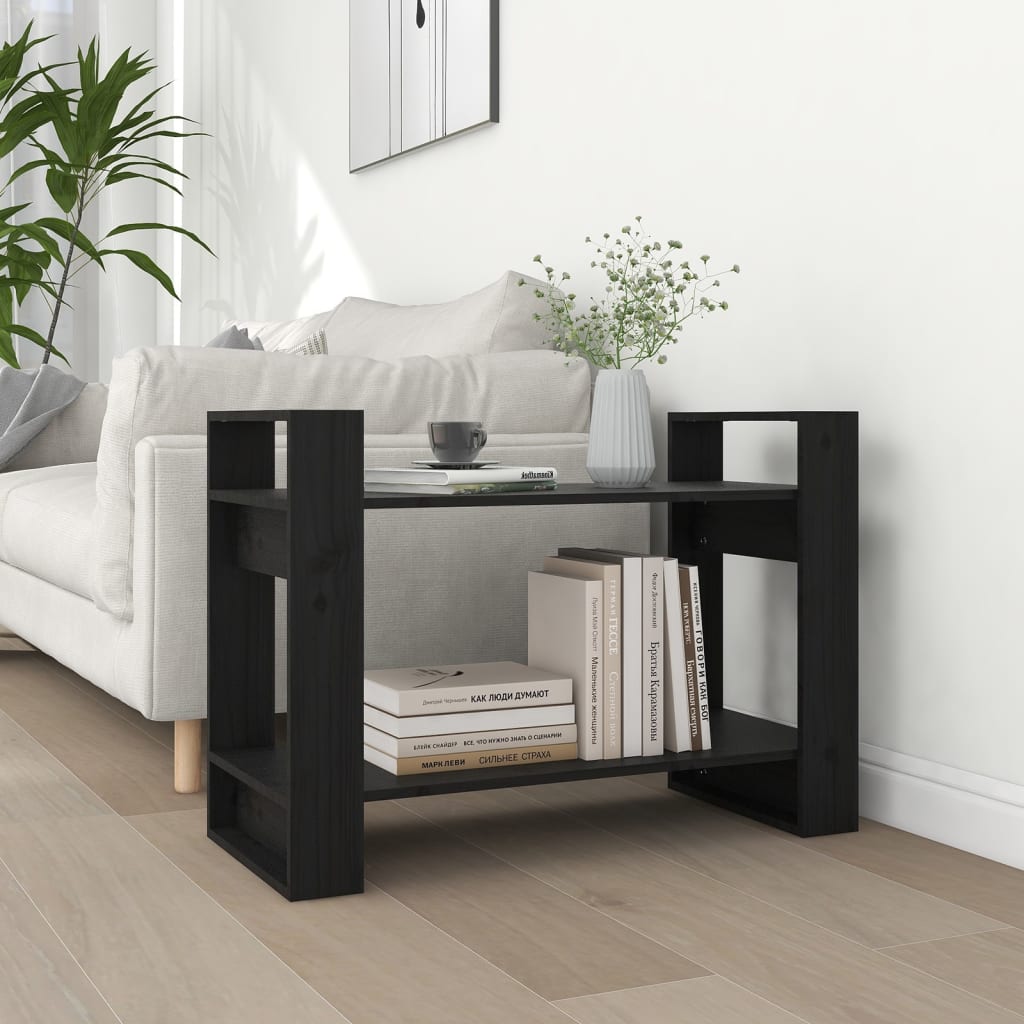 Bibliothèque/Séparateur de pièce Noir 80x35x56,5 cm Pin massif - XIOS