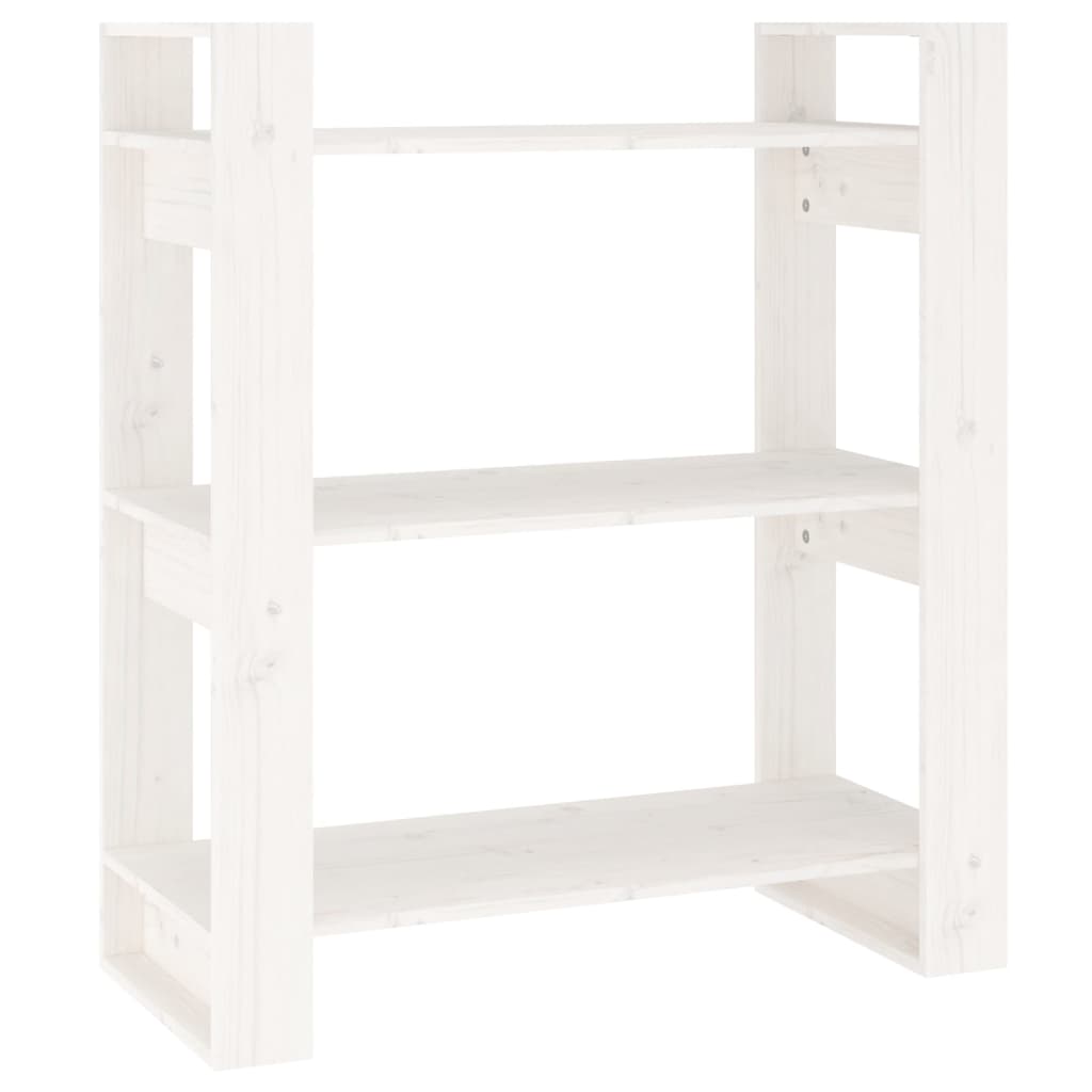 Bibliothèque/Séparateur de pièce Blanc 80x35x91 cm Pin solide - XIOS