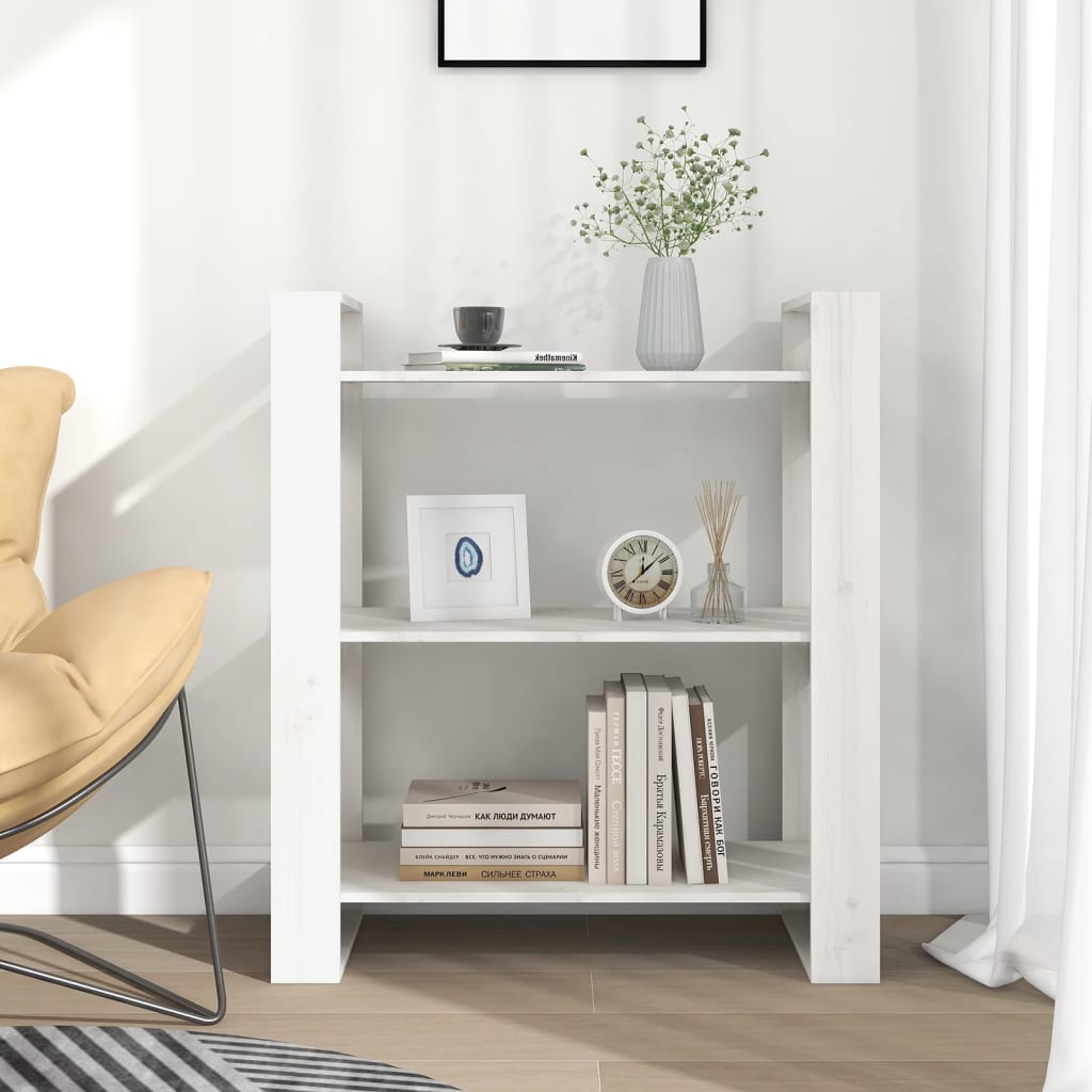 Bibliothèque/Séparateur de pièce Blanc 80x35x91 cm Pin solide - XIOS