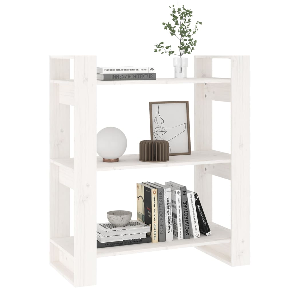 Bibliothèque/Séparateur de pièce Blanc 80x35x91 cm Pin solide - XIOS