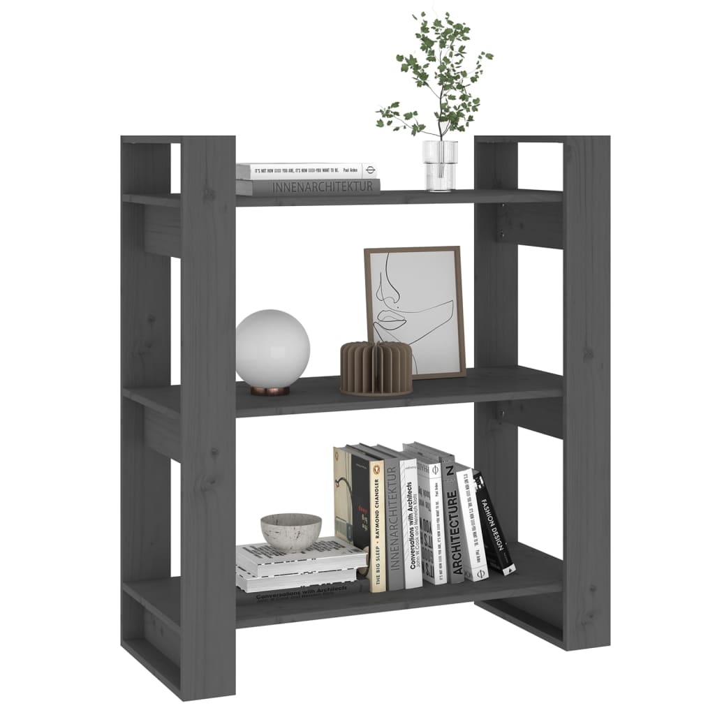 Bibliothèque/Séparateur de pièce Gris 80x35x91 cm Pin solide - XIOS