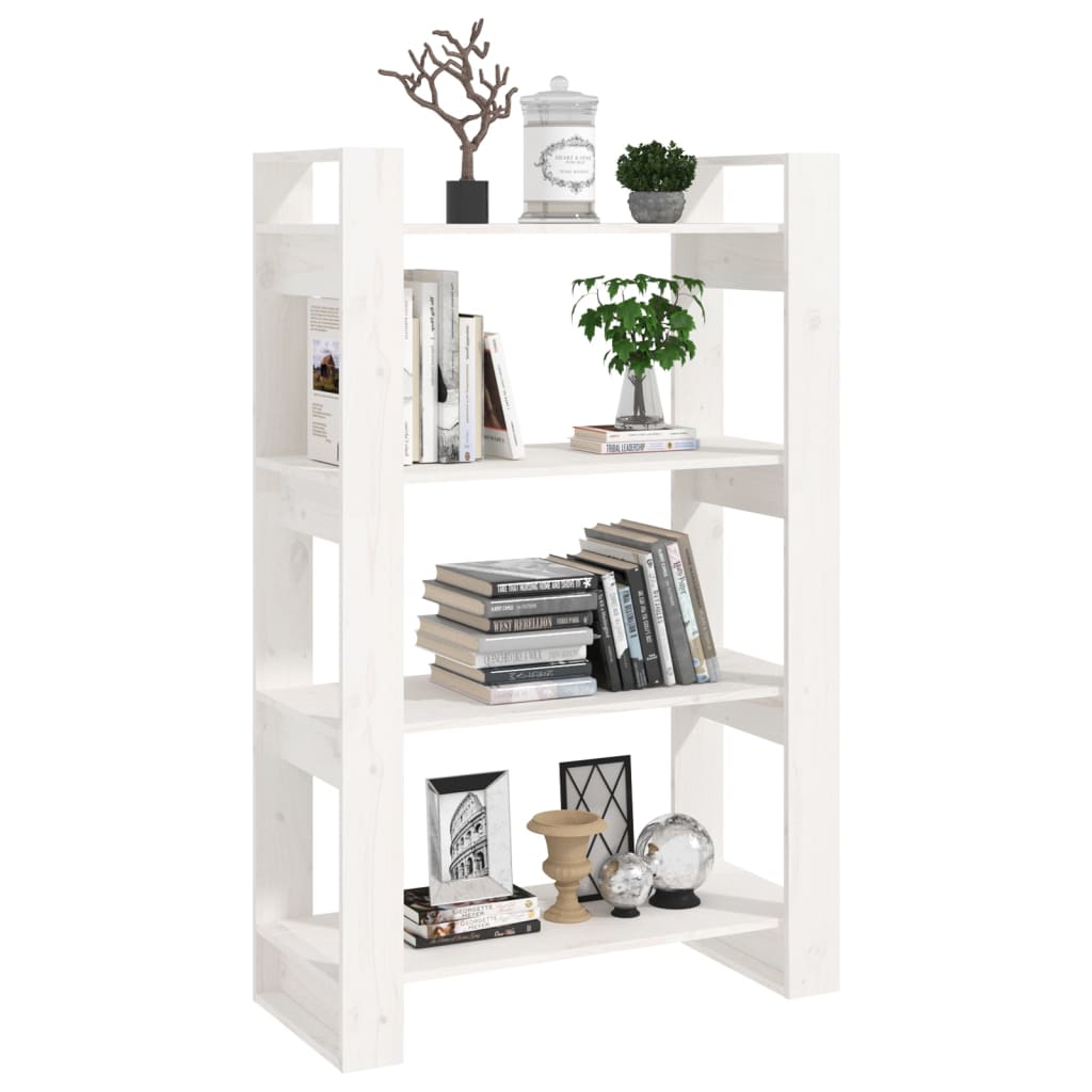 Bibliothèque/Séparateur de pièce Blanc 80x35x125 cm Pin massif - XIOS