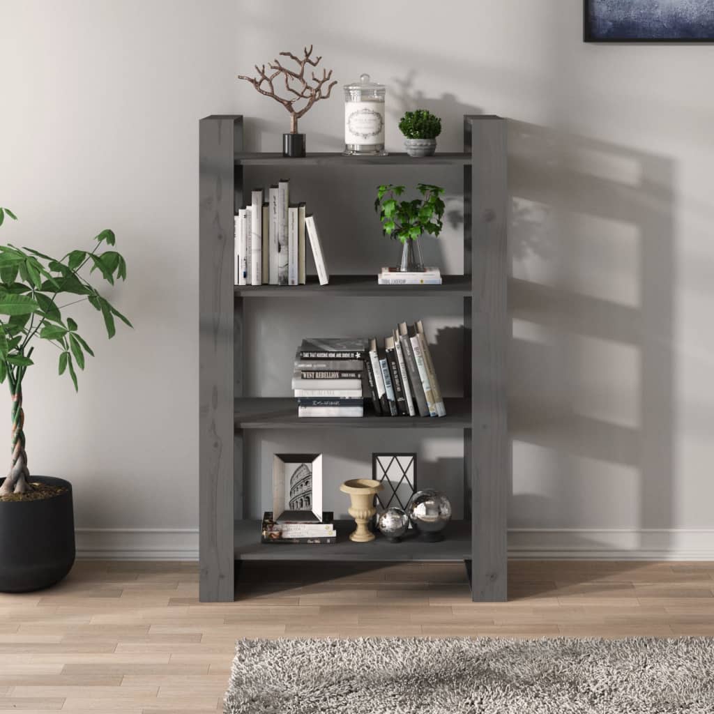 Bibliothèque/Séparateur de pièce Gris 80x35x125 cm Pin massif - XIOS