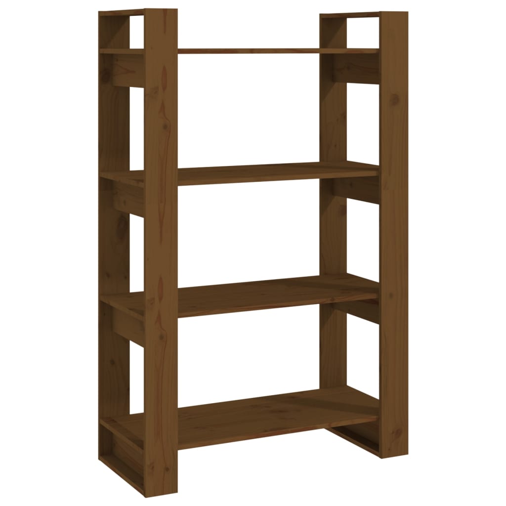 Bibliothèque/Cloison Marron miel 80x35x125 cm Bois massif - XIOS