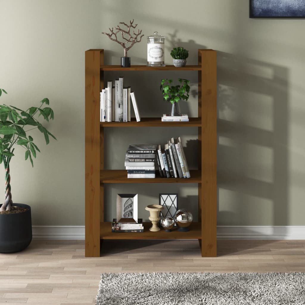 Bibliothèque/Cloison Marron miel 80x35x125 cm Bois massif - XIOS