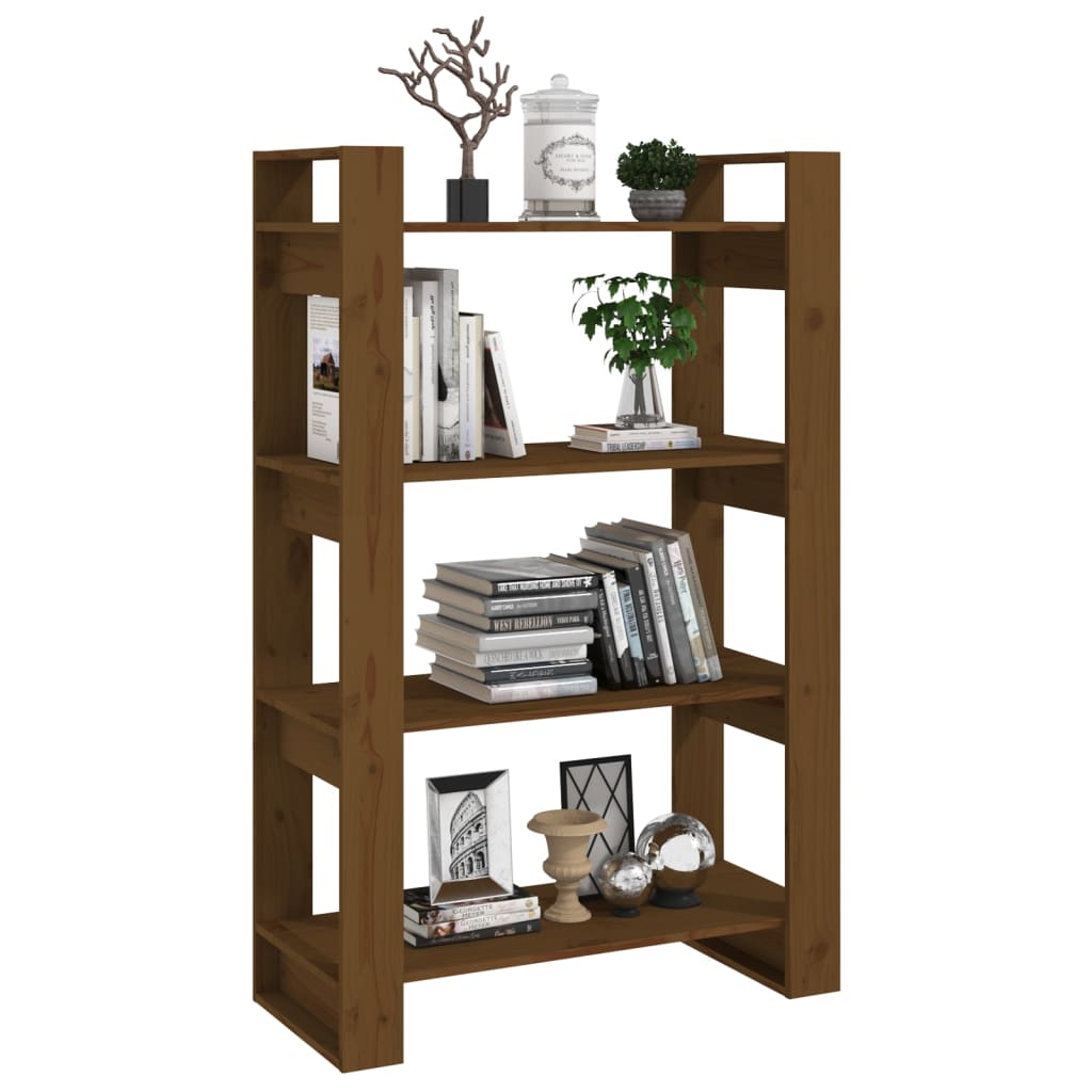 Bibliothèque/Cloison Marron miel 80x35x125 cm Bois massif - XIOS