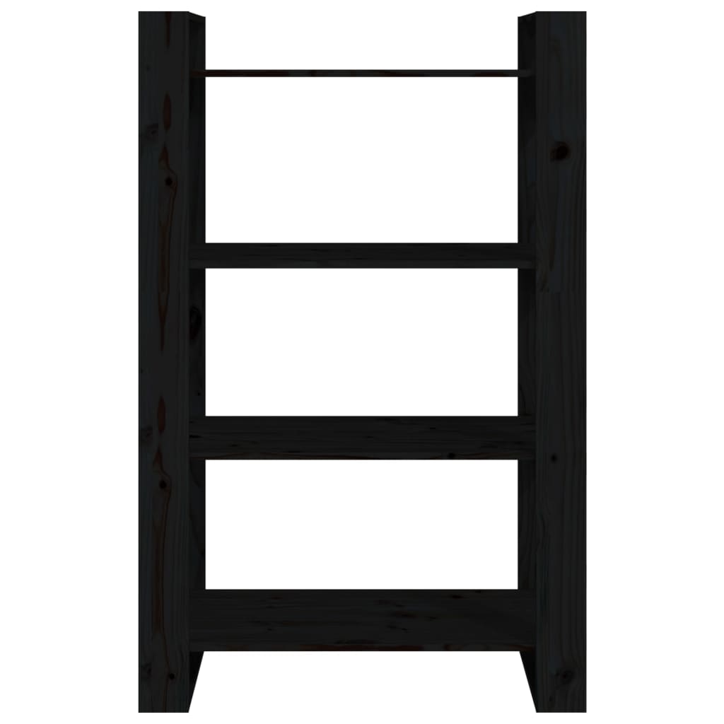 Bibliothèque/Séparateur de pièce Noir 80x35x125 cm Pin massif - XIOS