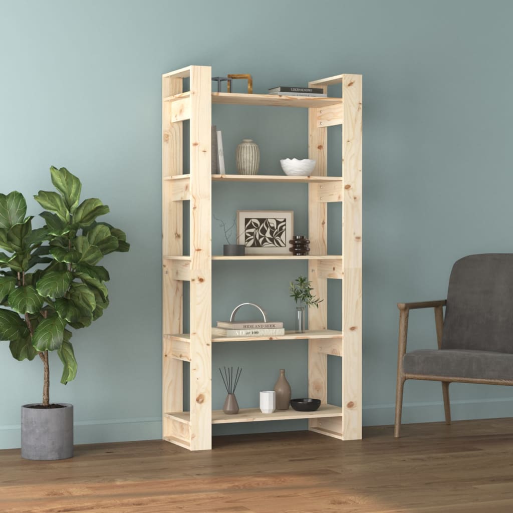 Bibliothèque/Séparateur de pièce 80x35x160 cm Bois massif - XIOS