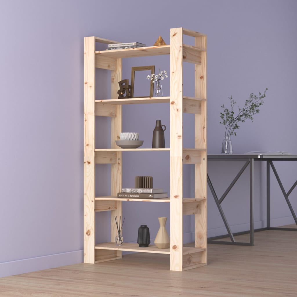 Bibliothèque/Séparateur de pièce 80x35x160 cm Bois massif - XIOS