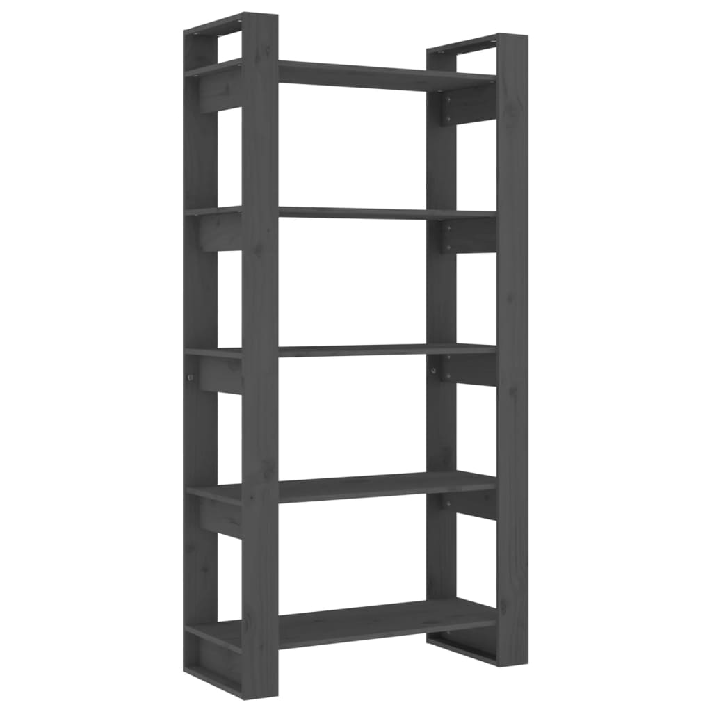 Bibliothèque/Séparateur de pièce Gris 80x35x160 cm Bois massif - XIOS