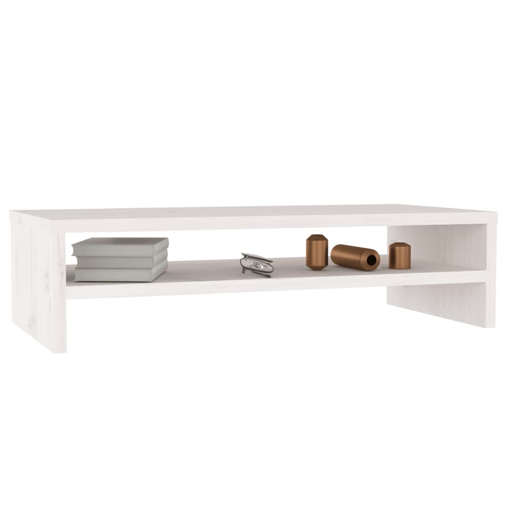 Support de moniteur Blanc 50x24x13 cm Bois de pin solide - XIOS