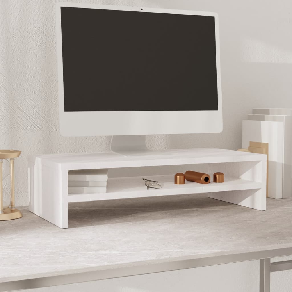 Support de moniteur Blanc 50x24x13 cm Bois de pin solide - XIOS