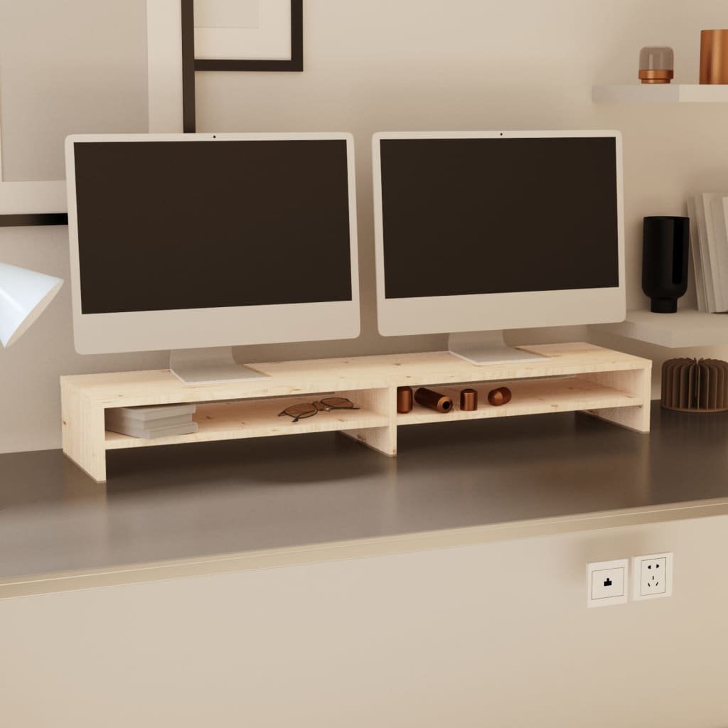 Support de moniteur 100x24x13 cm Bois de pin solide - XIOS