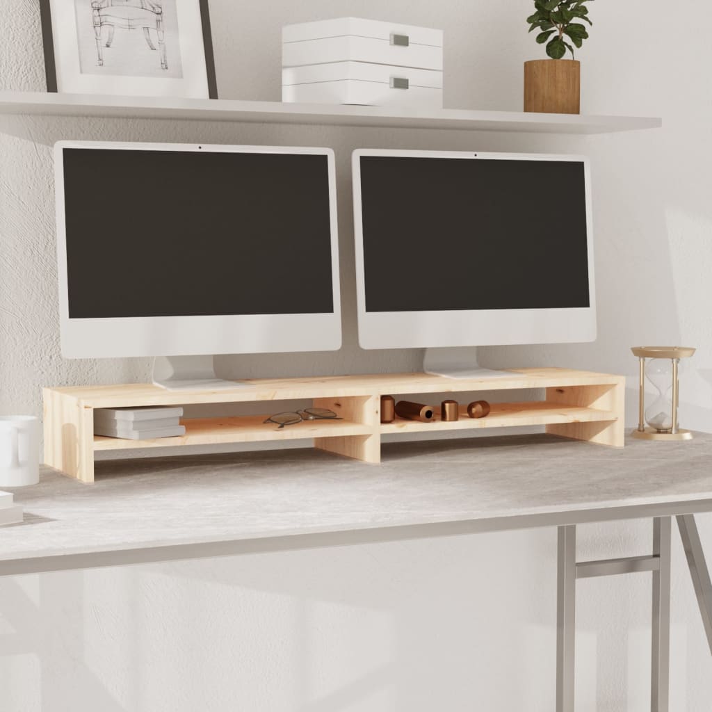 Support de moniteur 100x24x13 cm Bois de pin solide - XIOS