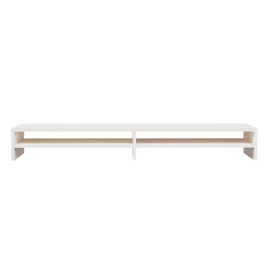 Support de moniteur Blanc 100x24x13 cm Bois de pin solide - XIOS