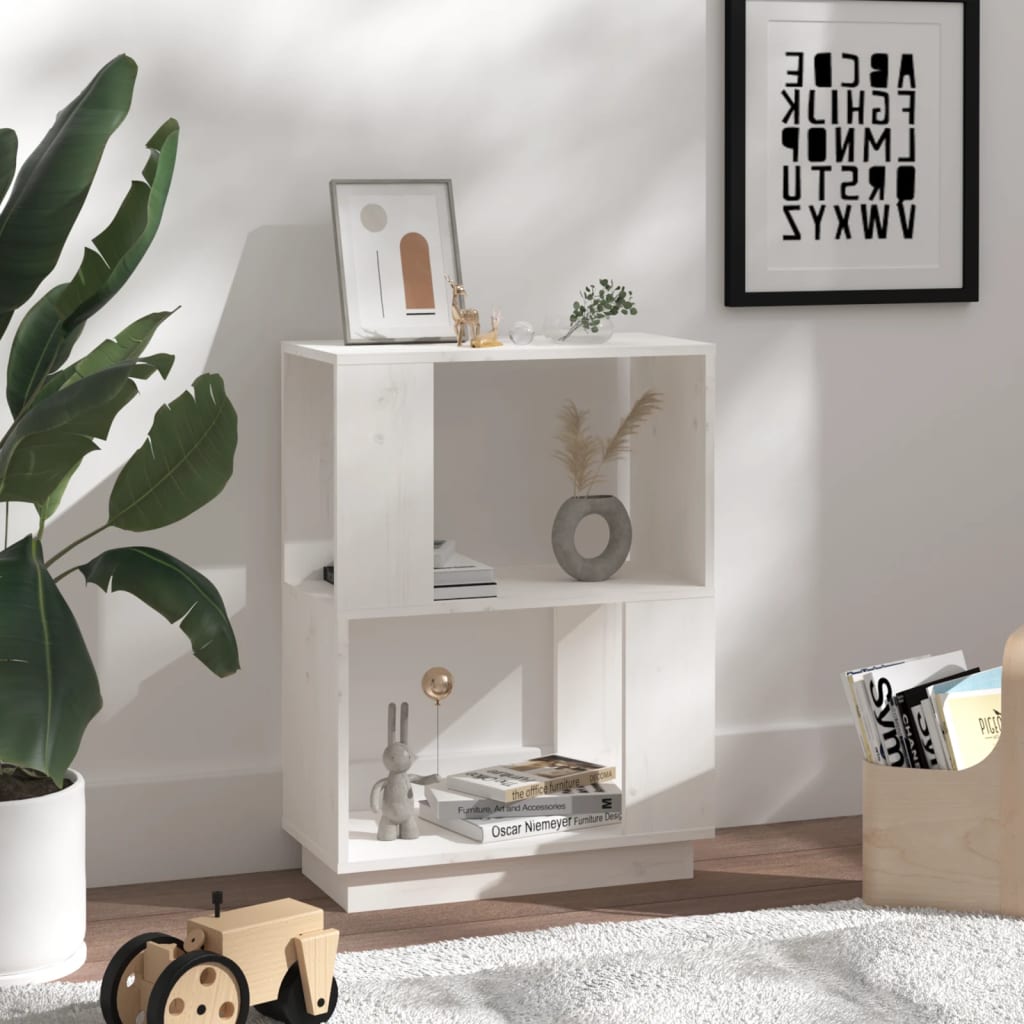 Bibliothèque/Séparateur de pièce Blanc 51x25x70 cm Pin solide - XIOS