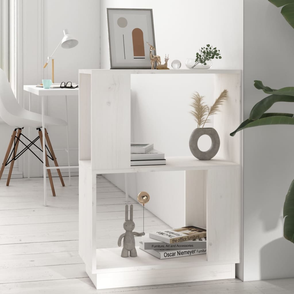 Bibliothèque/Séparateur de pièce Blanc 51x25x70 cm Pin solide - XIOS