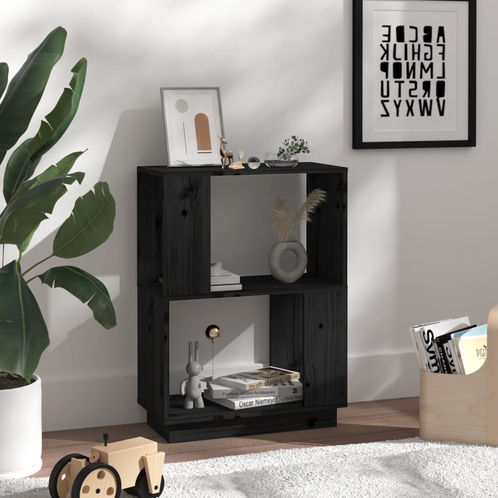 Bibliothèque/Séparateur de pièce Noir 51x25x70 cm Pin solide - XIOS