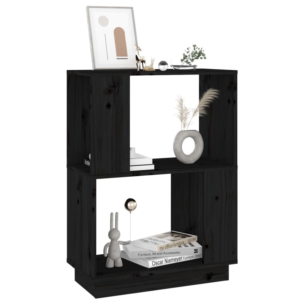 Bibliothèque/Séparateur de pièce Noir 51x25x70 cm Pin solide - XIOS