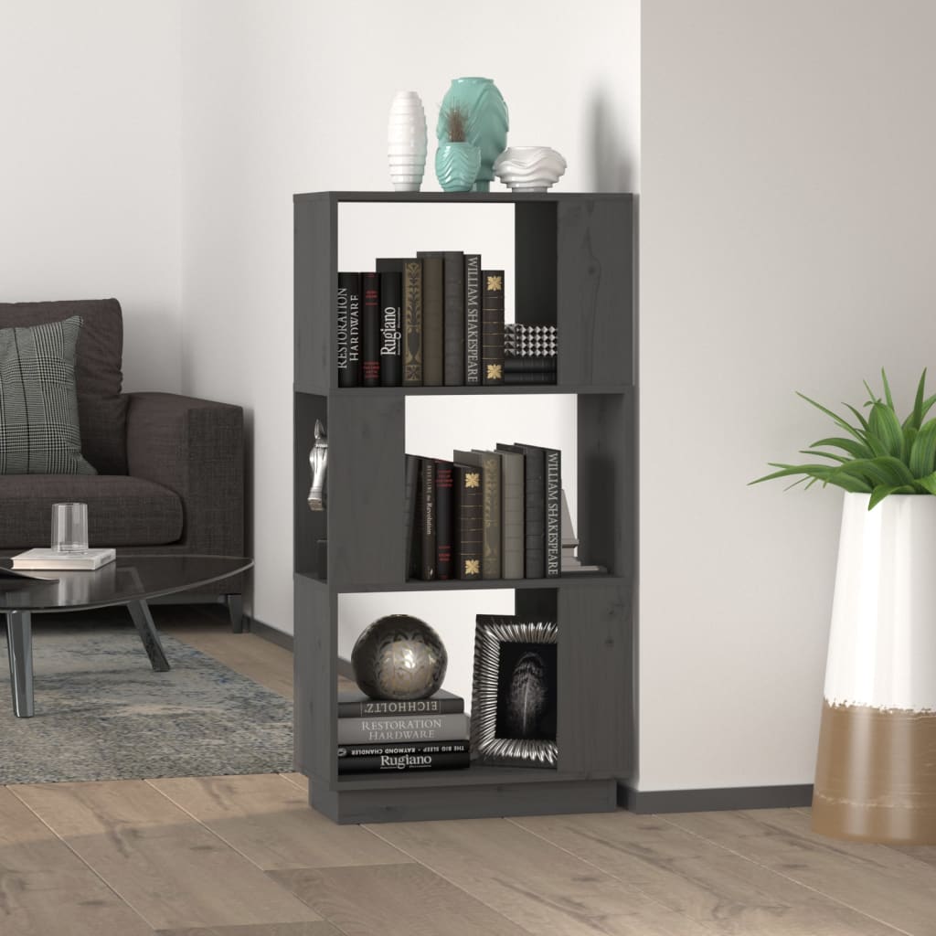 Bibliothèque/Séparateur de pièce Gris 51x25x101 cm Pin massif - XIOS