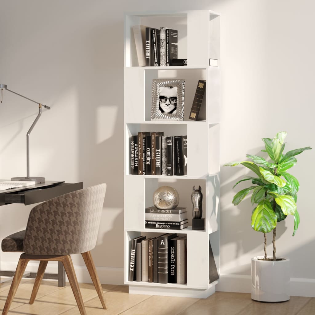 Bibliothèque/Séparateur de pièce Blanc 51x25x163,5cm Pin solide - XIOS