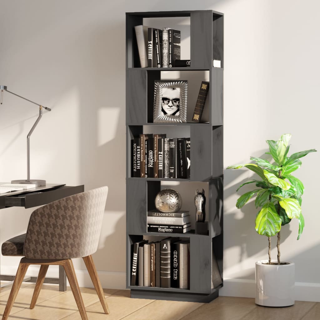 Bibliothèque/Séparateur de pièce Gris 51x25x163,5 cm Pin solide - XIOS