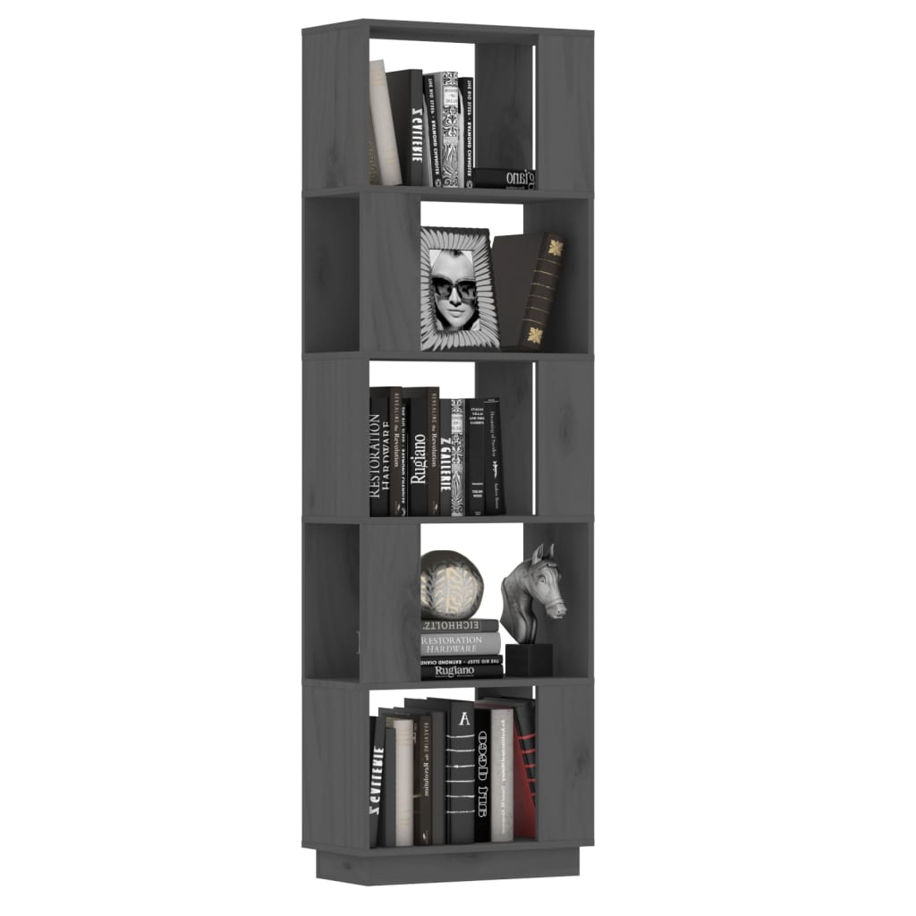Bibliothèque/Séparateur de pièce Gris 51x25x163,5 cm Pin solide - XIOS