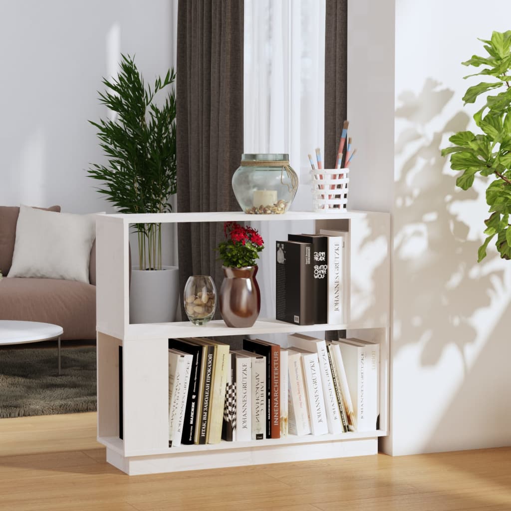 Bibliothèque/Séparateur de pièce Blanc 80x25x70 cm Pin solide - XIOS