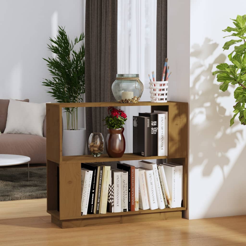 Bibliothèque/Cloison Marron miel 80x25x70 cm Bois massif - XIOS
