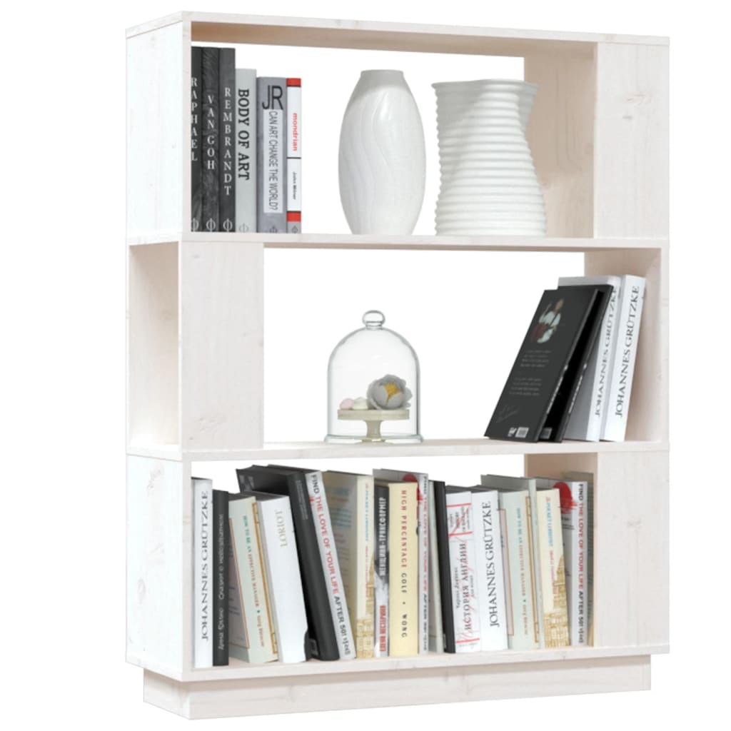Bibliothèque/Séparateur de pièce Blanc 80x25x101 cm Pin massif - XIOS