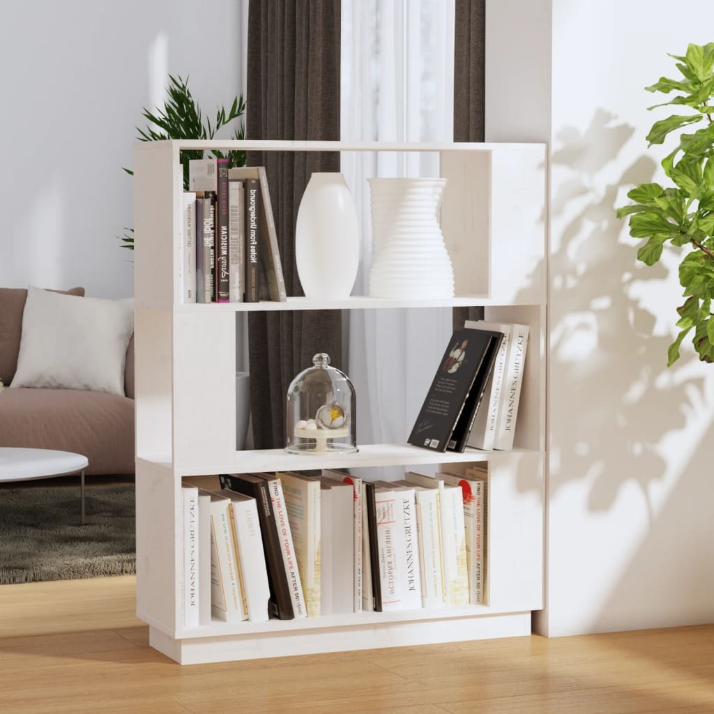 Bibliothèque/Séparateur de pièce Blanc 80x25x101 cm Pin massif - XIOS