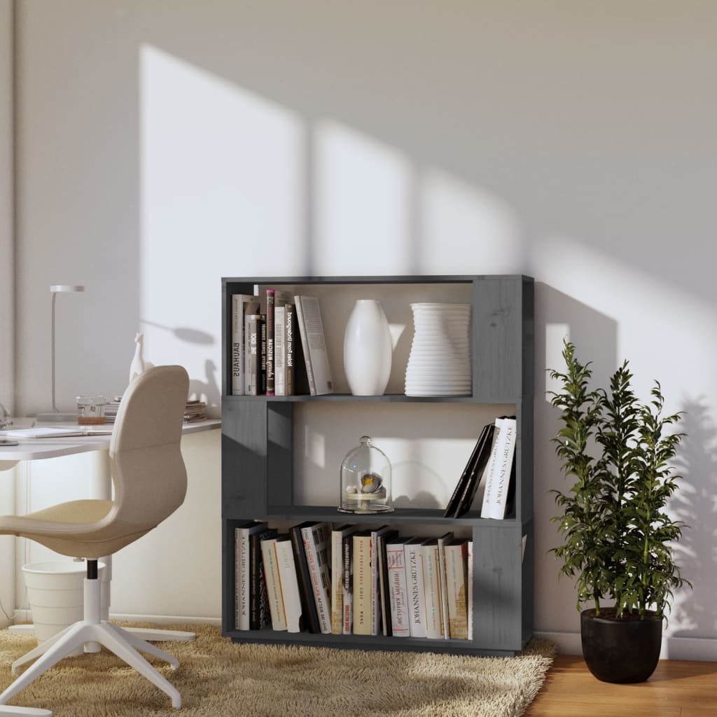 Bibliothèque/Séparateur de pièce Gris 80x25x101 cm Pin massif - XIOS