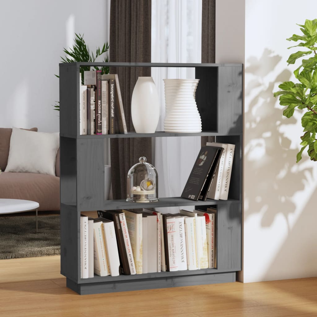 Bibliothèque/Séparateur de pièce Gris 80x25x101 cm Pin massif - XIOS