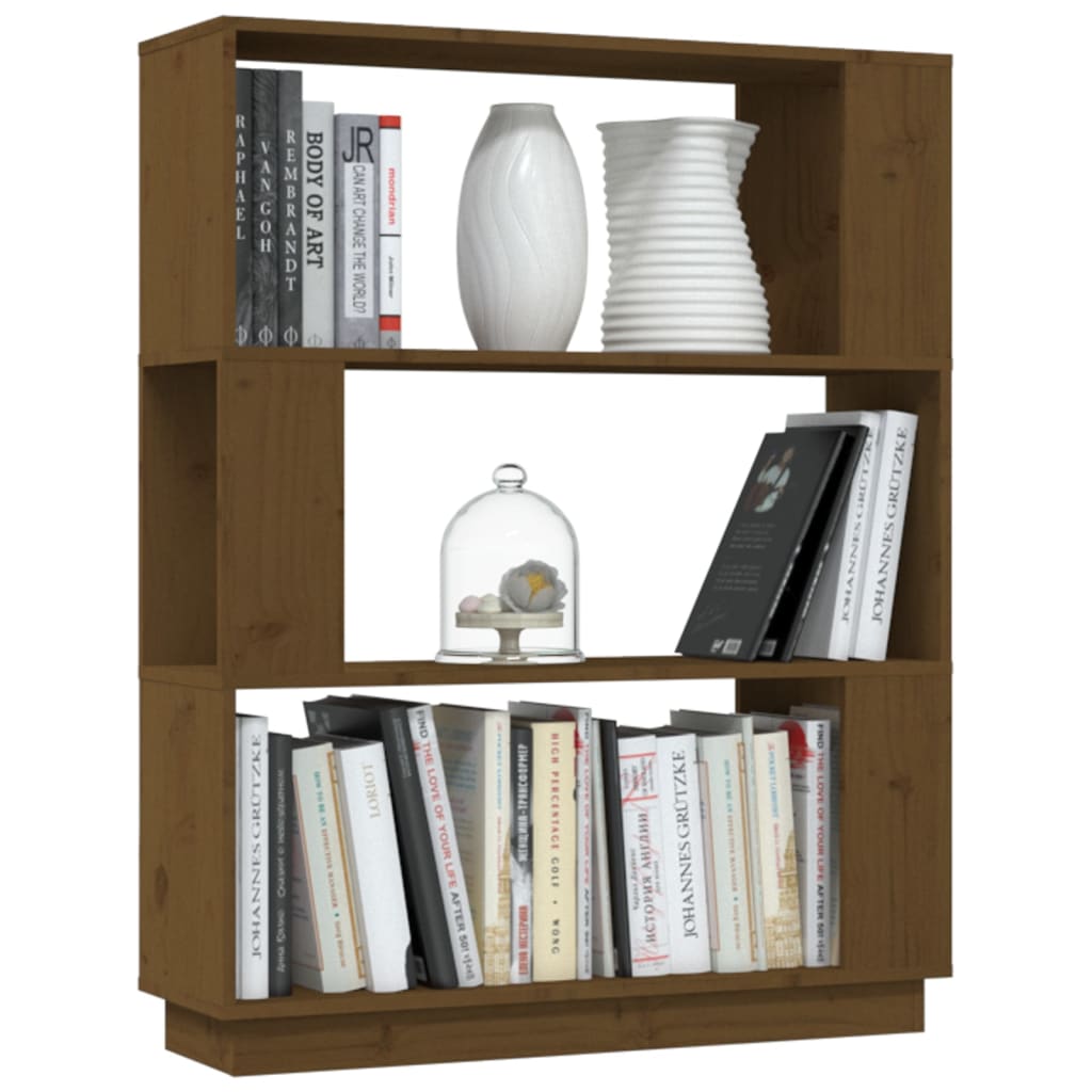 Bibliothèque/Cloison Marron miel 80x25x101 cm Bois massif - XIOS