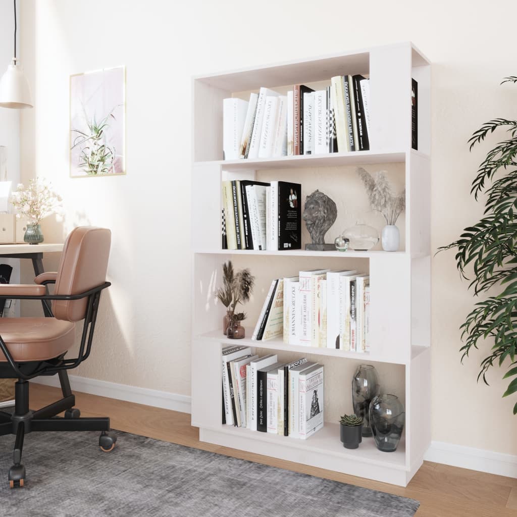Bibliothèque/Séparateur de pièce Blanc 80x25x132 cm Pin massif - XIOS