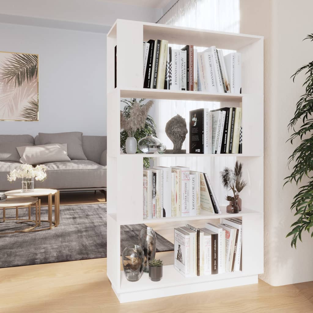 Bibliothèque/Séparateur de pièce Blanc 80x25x132 cm Pin massif - XIOS