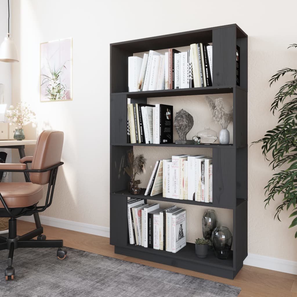 Bibliothèque/Séparateur de pièce Gris 80x25x132 cm Pin massif - XIOS