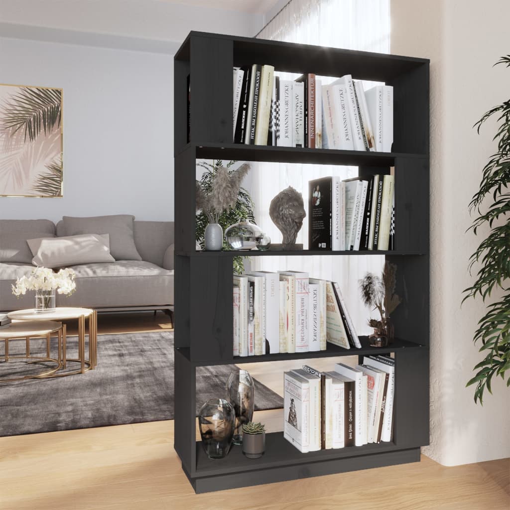 Bibliothèque/Séparateur de pièce Gris 80x25x132 cm Pin massif - XIOS