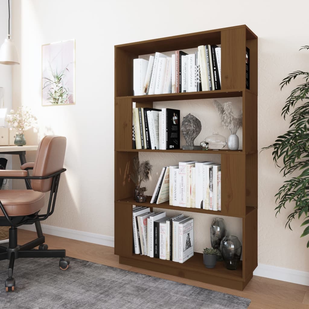 Bibliothèque/Cloison Marron miel 80x25x132 cm Bois massif - XIOS