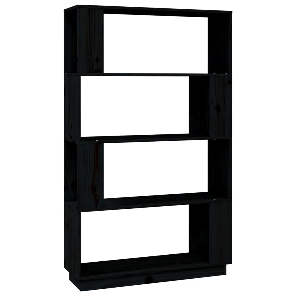 Bibliothèque/Séparateur de pièce Noir 80x25x132 cm Pin massif - XIOS
