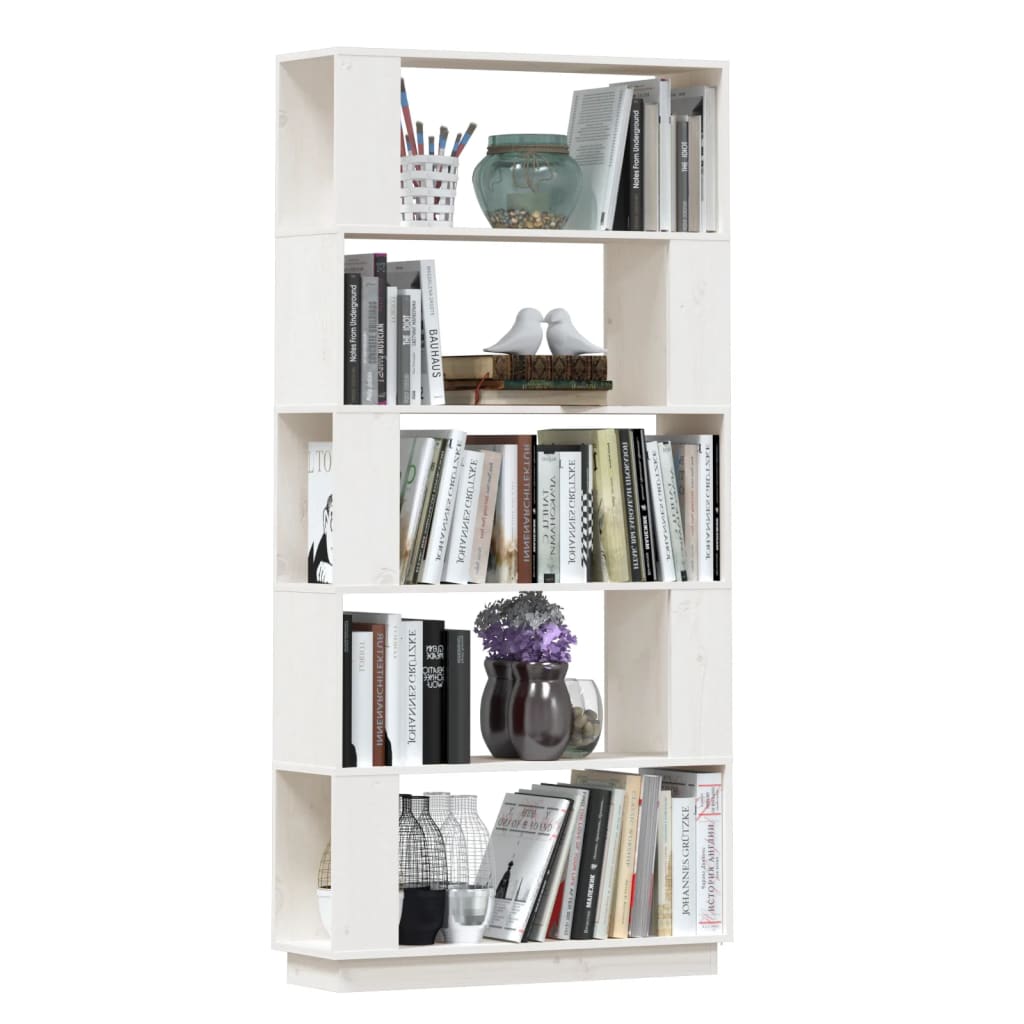 Bibliothèque/Séparateur de pièce Blanc 80x25x163,5cm Pin massif - XIOS