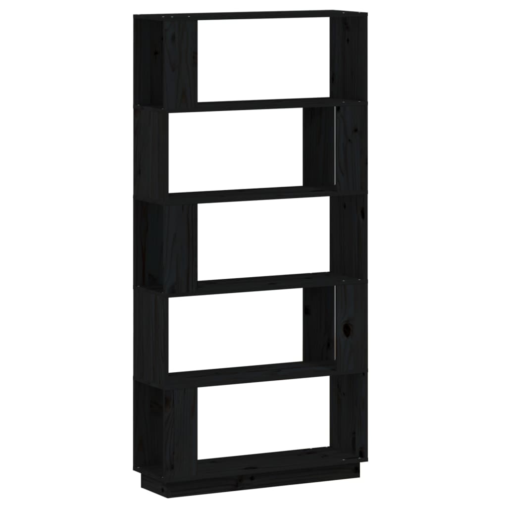Bibliothèque/Séparateur de pièce Noir 80x25x163,5 cm Pin massif - XIOS