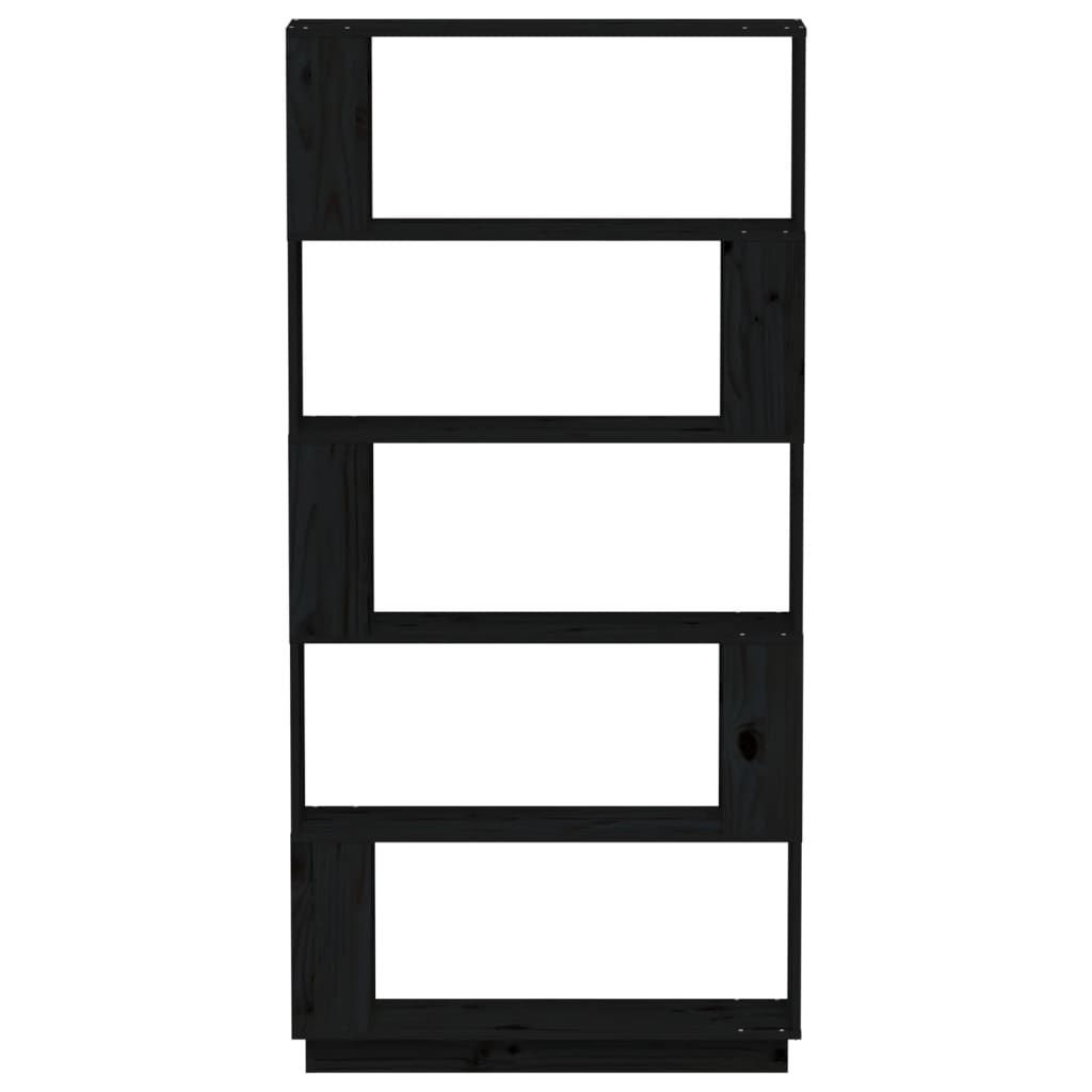 Bibliothèque/Séparateur de pièce Noir 80x25x163,5 cm Pin massif - XIOS