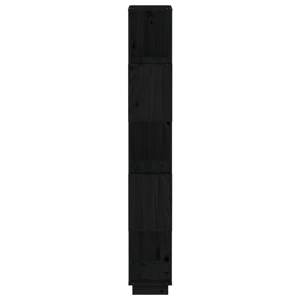 Bibliothèque/Séparateur de pièce Noir 80x25x163,5 cm Pin massif - XIOS