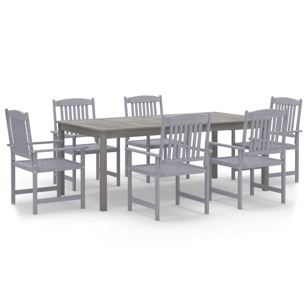 Ensemble à manger de jardin 7 pcs Bois d'acacia Gris