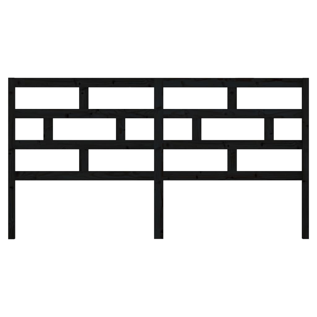 Tête de lit Noir 206x4x100 cm Bois massif de pin - XIOS
