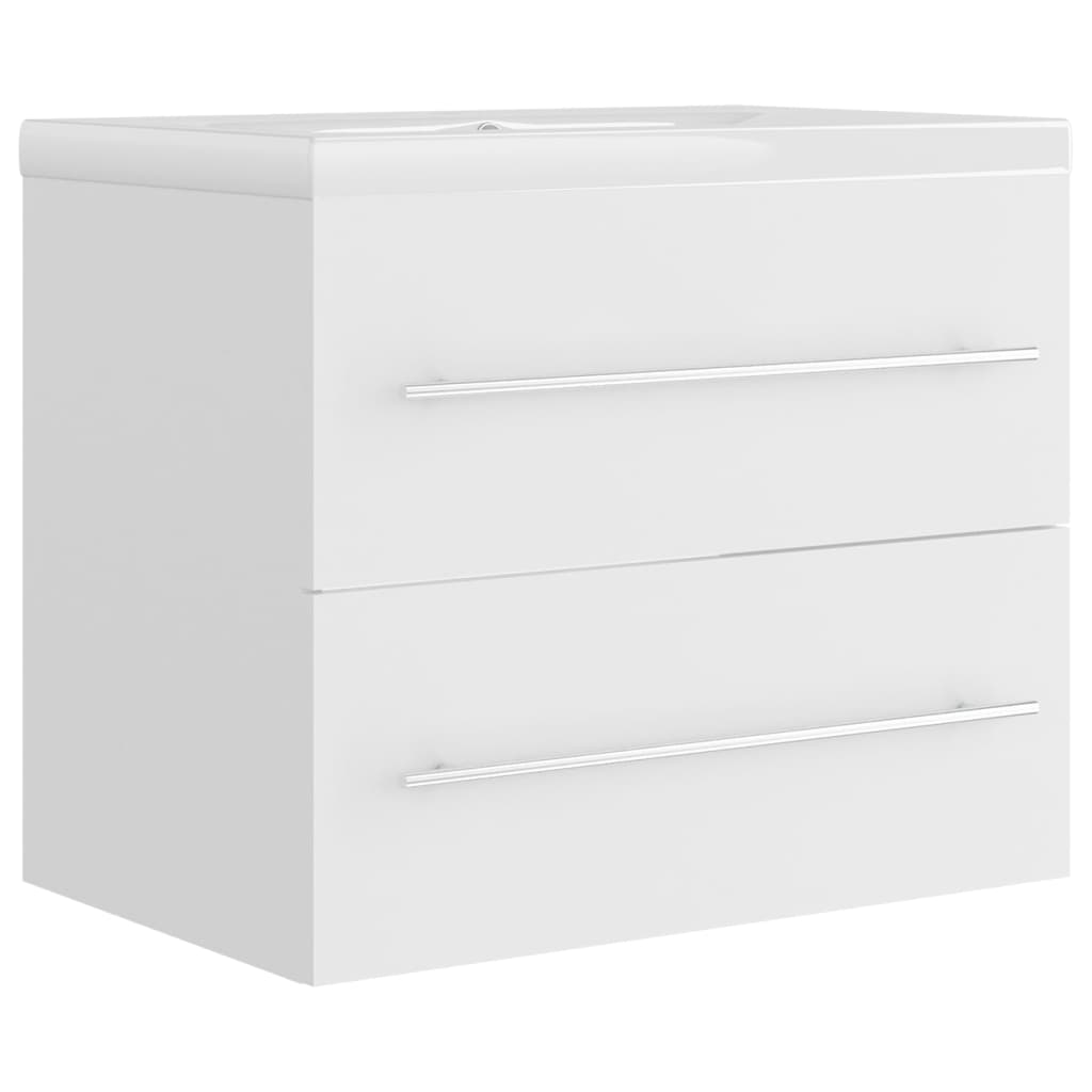 Armoire d'évier avec lavabo intégré Blanc Aggloméré - XIOS