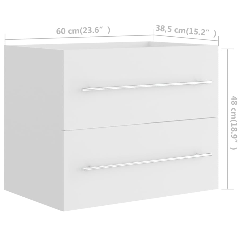 Armoire d'évier avec lavabo intégré Blanc Aggloméré - XIOS
